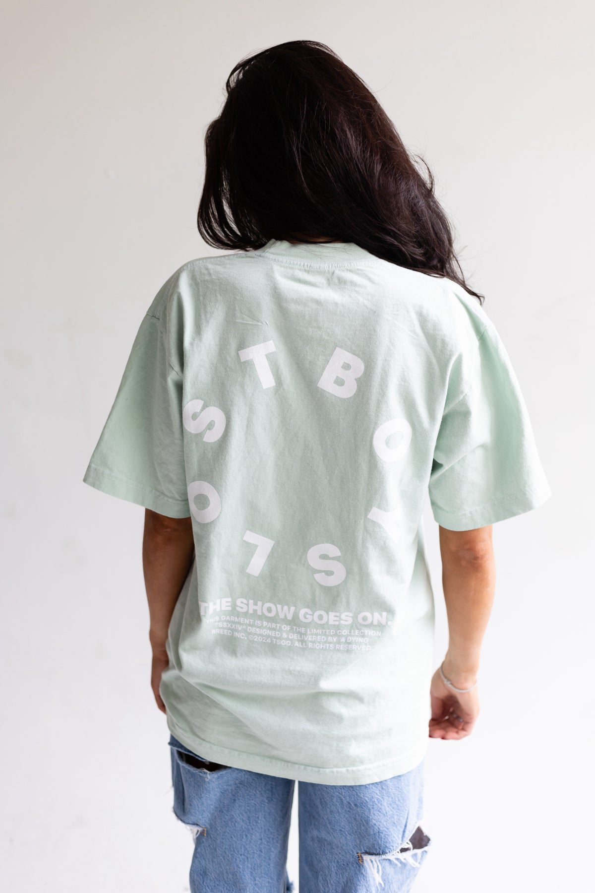 “NONSTOP” PREMIUM OVERSIZED TEE IN WASHED MINT